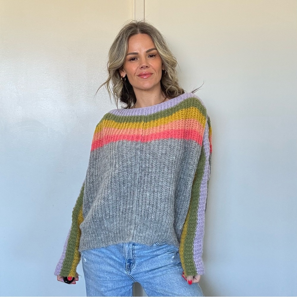 Free People See The Rainbow Sweater